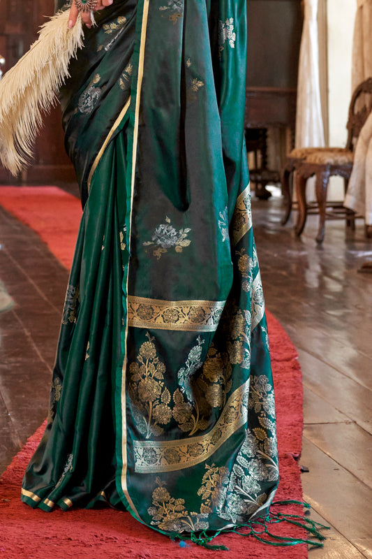 Elegant Satin Handloom Weaving Silk Saree-004