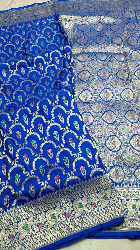 Banarasi Pure Katan Silk Saree with Handwoven Meenakari & Pure Gold Zari Work- KT001