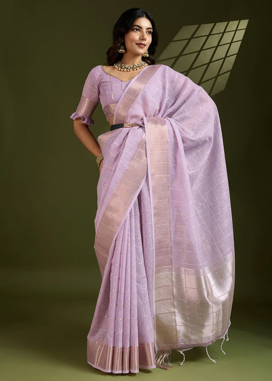 Blended Soft Silk Saree with Woven Pallu-004
