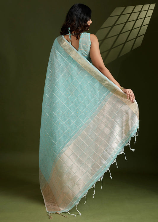 Blended Soft Silk Saree with Woven Pallu-005