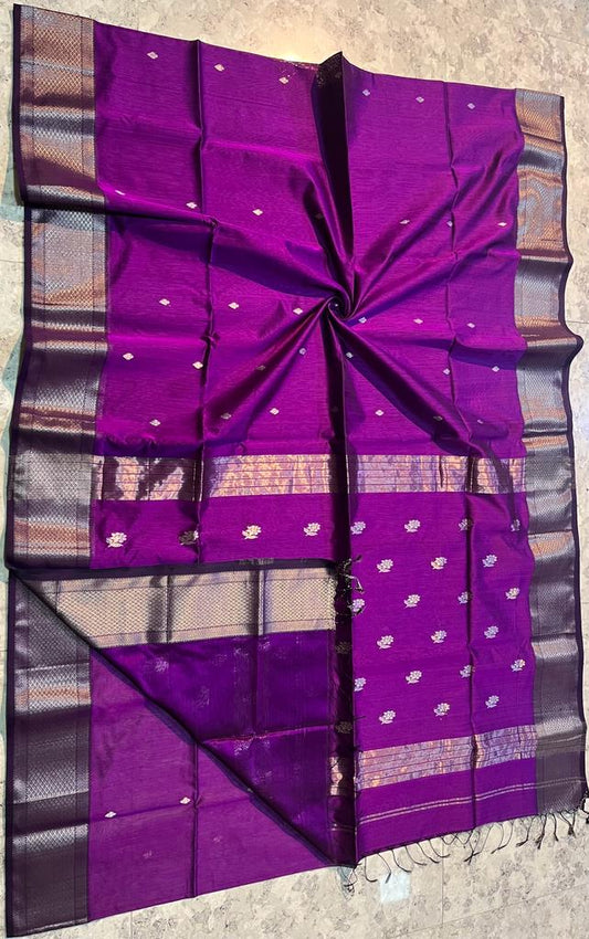 Maheshwari Handwoven Rose Saree (Product Code 018)