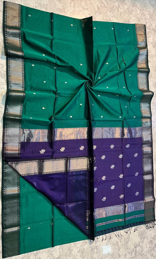 Maheshwari Handwoven Rose Saree (Product Code 019)