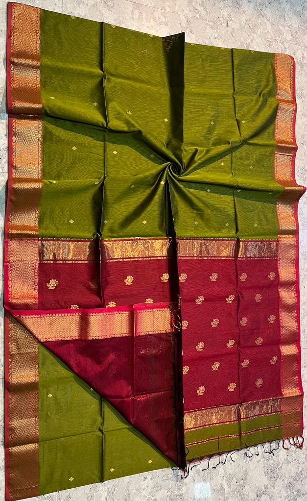 Maheshwari Handwoven Rose Saree (Product Code 016)