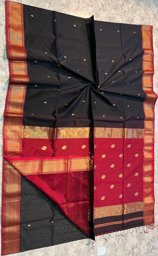 Maheshwari Handwoven Rose Saree (Product Code 015)