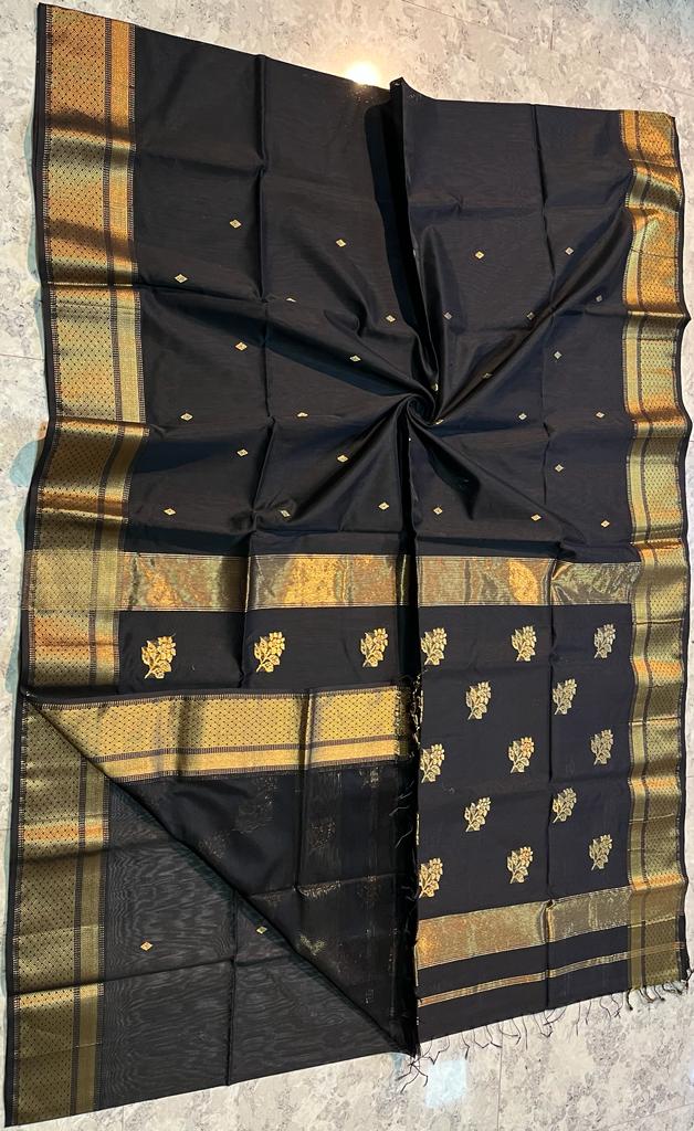 Maheshwari Handwoven Rose Saree (Product Code 011)