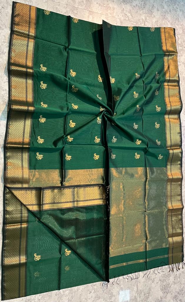 Maheshwari Handwoven Rose Saree (Product Code 008)