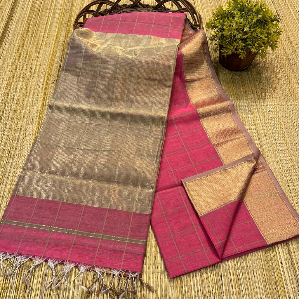 Maheshwari Handwoven Saree (Product Code 023)