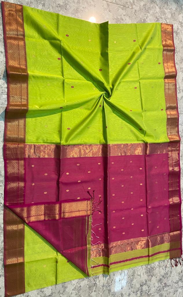 Maheshwari Handwoven Saree (Product Code 036)