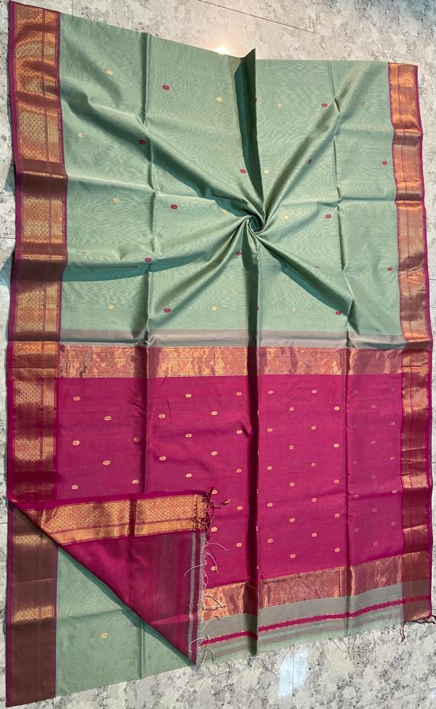 Maheshwari Handwoven Saree (Product Code 034)