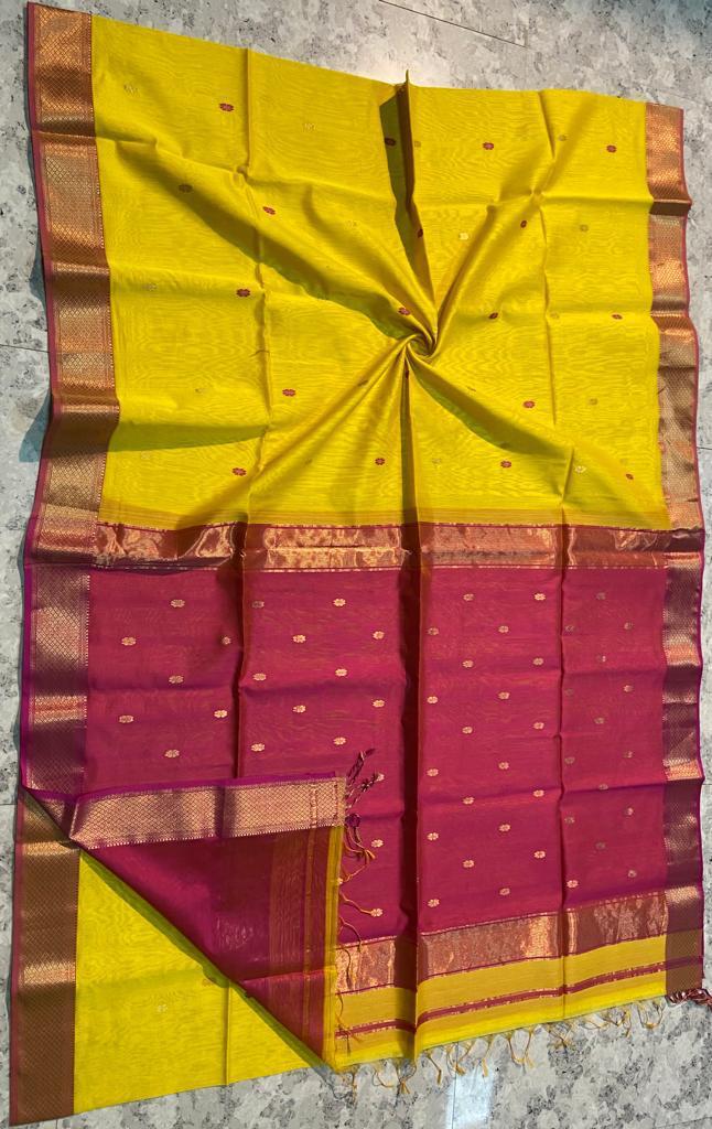 Maheshwari Handwoven Saree (Product Code 033)