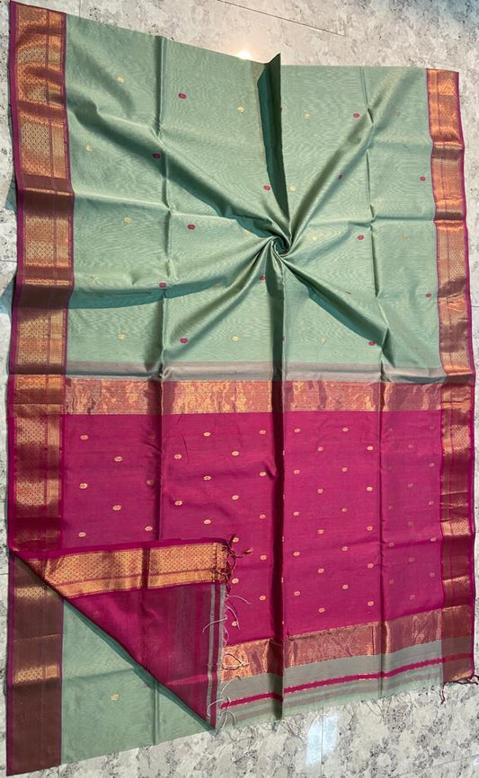 Maheshwari Handwoven Saree (Product Code 034)