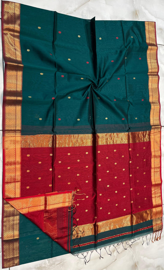 Maheshwari Handwoven Saree (Product Code 032)