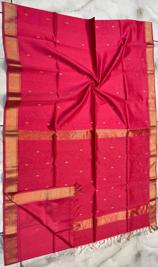 Maheshwari Handwoven Patti Buti Saree (Product code- 005)