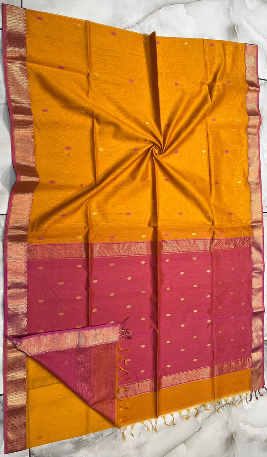 Maheshwari Handwoven Patti Buti Saree (Product code- 006)