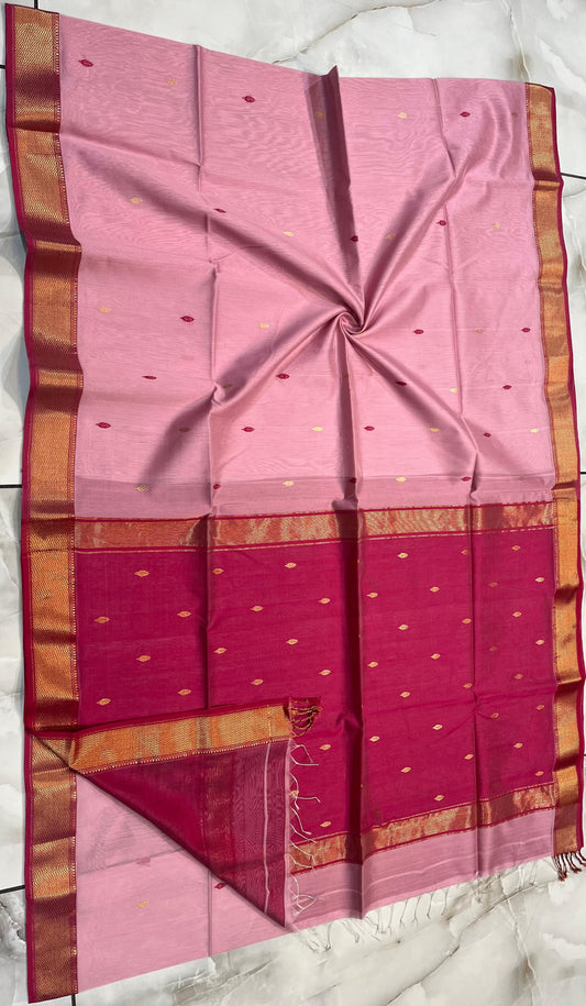 Maheshwari Handwoven Patti Buti Saree (Product code- 009)