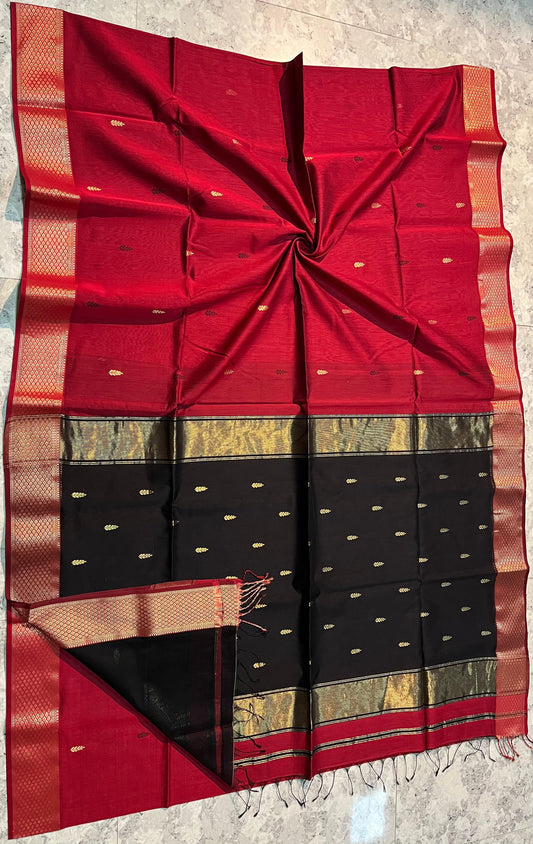 Maheshwari Handwoven Patti Buti Saree (Product code- 016)