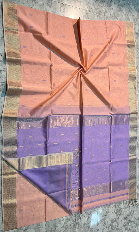 Maheshwari Handwoven Patti Buti Saree (Product code- 019)