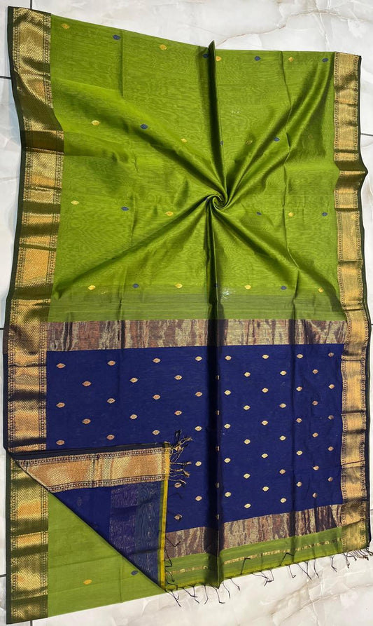 Maheshwari Handwoven Patti Buti Saree (Product code- 031)