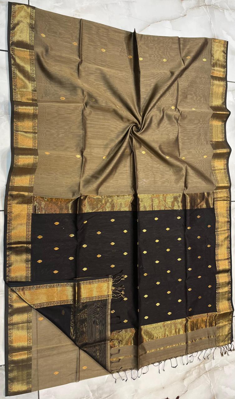 Maheshwari Handwoven Patti Buti Saree (Product code- 030)