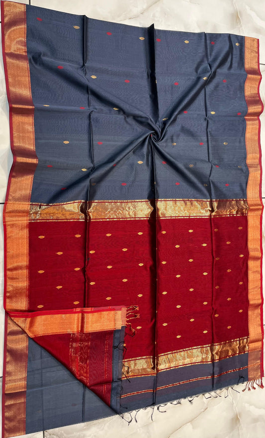 Maheshwari Handwoven Patti Buti Saree (Product code- 028)