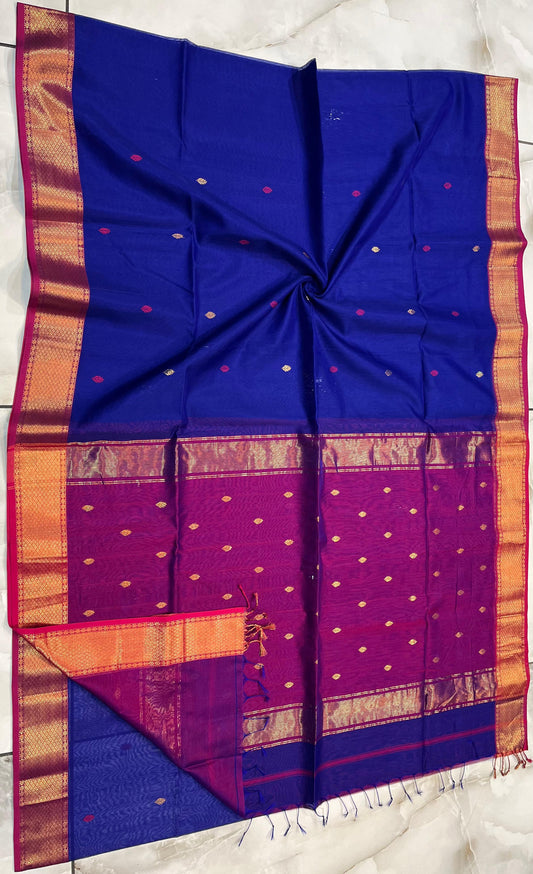 Maheshwari Handwoven Patti Buti Saree (Product code- 025)