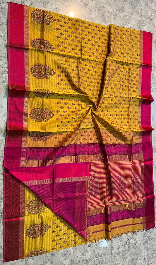 Maheshwari Handblock Print Saree (Product Code-006)