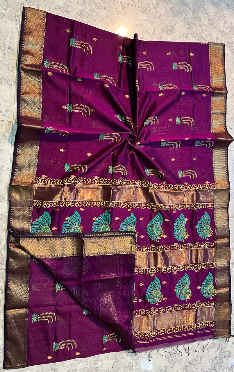 Maheshwari Handblock Print Saree (Product Code-004)