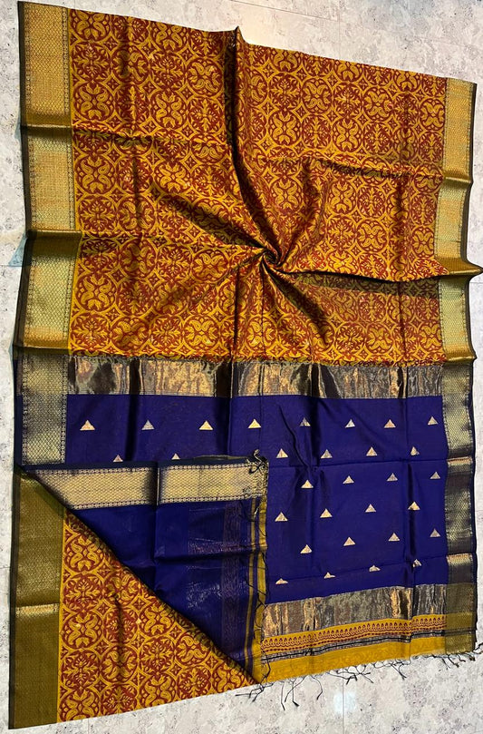 Maheshwari Handblock Print Saree (Product Code-002)