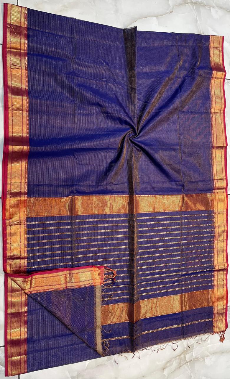 Maheshwari Handwoven Tissue Saree- 023