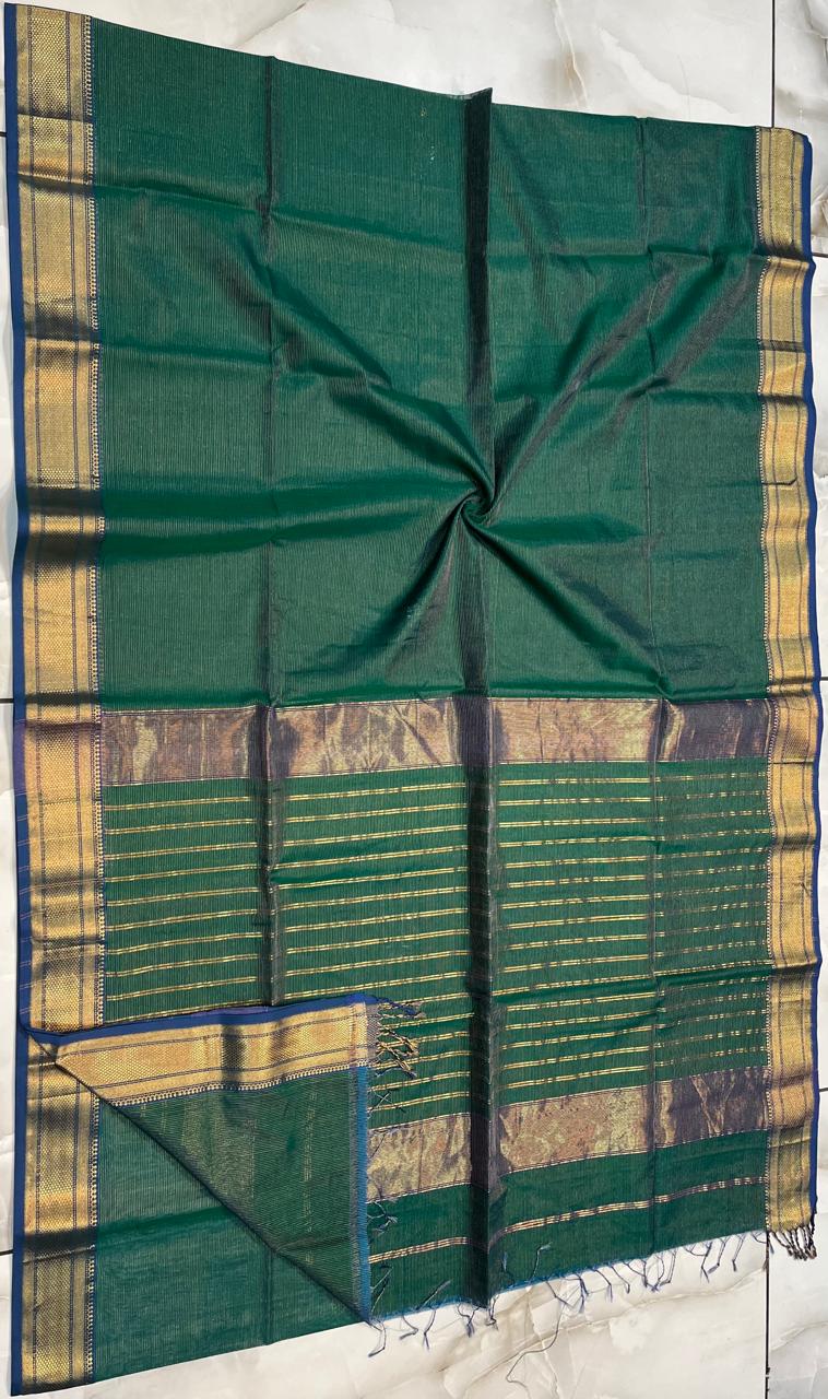 Maheshwari Handwoven Tissue Saree- 003