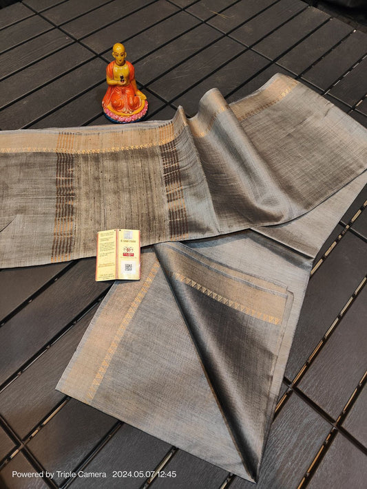 Pure Handloom Tussar Munga Silk Saree- 002