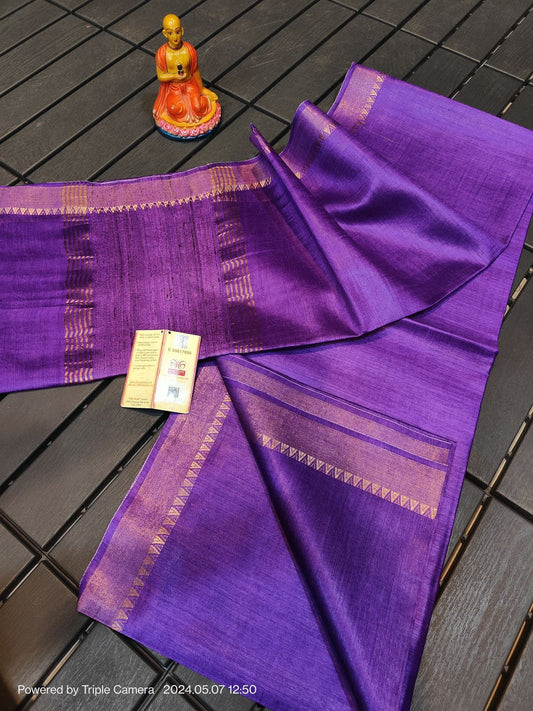 Pure Handloom Tussar Munga Silk Saree- 005