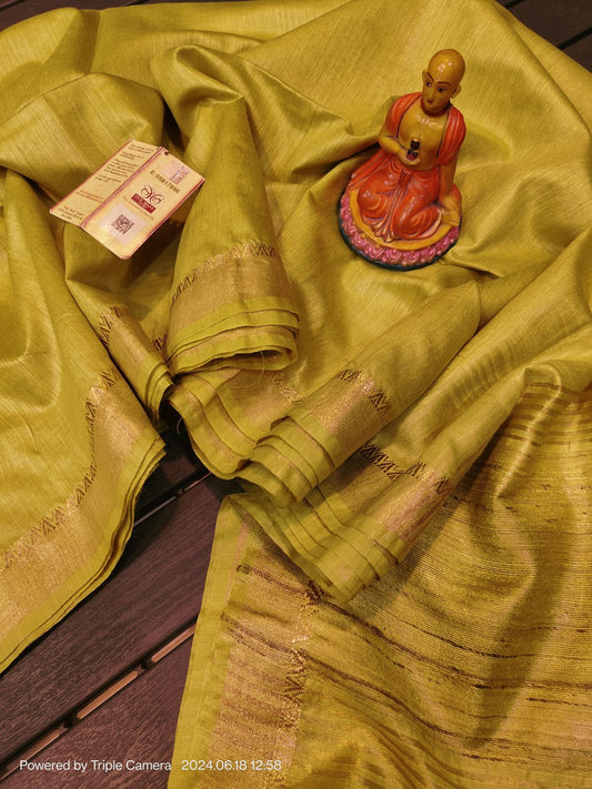 Pure Handloom Tussar Munga Silk Saree- 004
