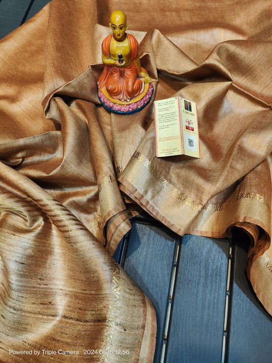 Pure Handloom Tussar Munga Silk Saree- 003