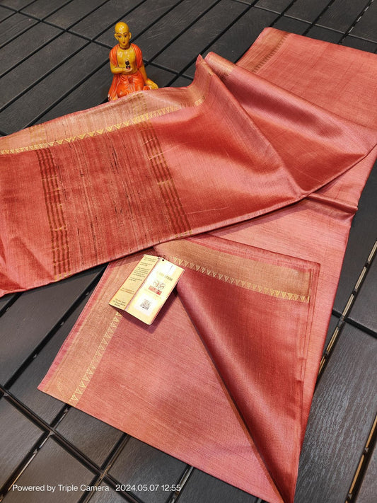 Pure Handloom Tussar Munga Silk Saree- 006