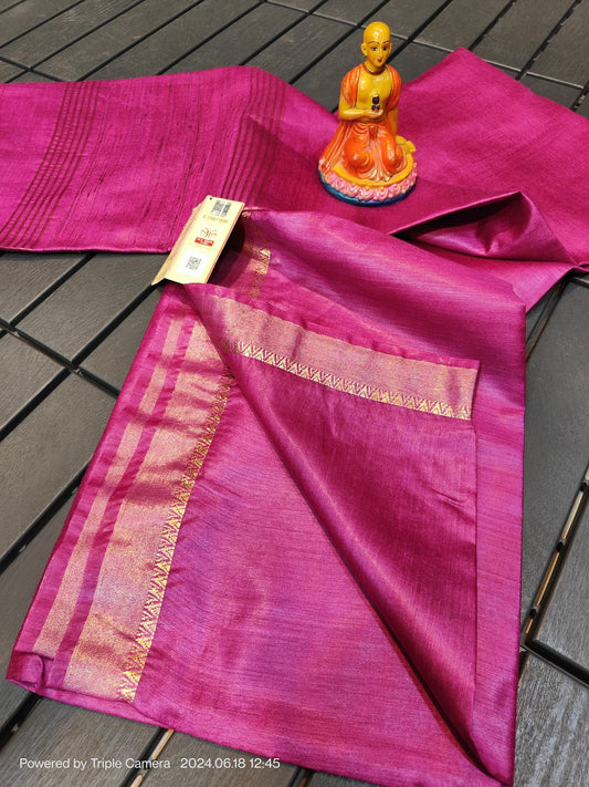 Pure Handloom Tussar Munga Silk Saree- 008