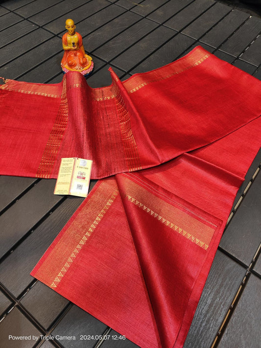 Pure Handloom Tussar Munga Silk Saree- 007