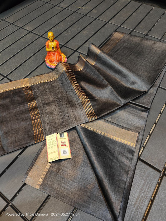 Pure Handloom Tussar Munga Silk Saree- 009