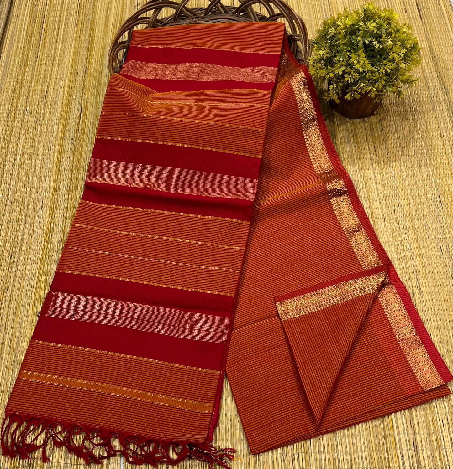 Maheshwari Saree in Handwoven Heritage Weave-077