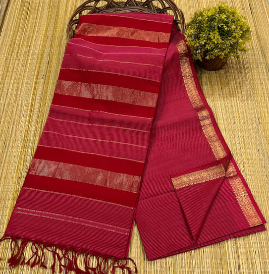 Maheshwari Saree in Handwoven Heritage Weave-076
