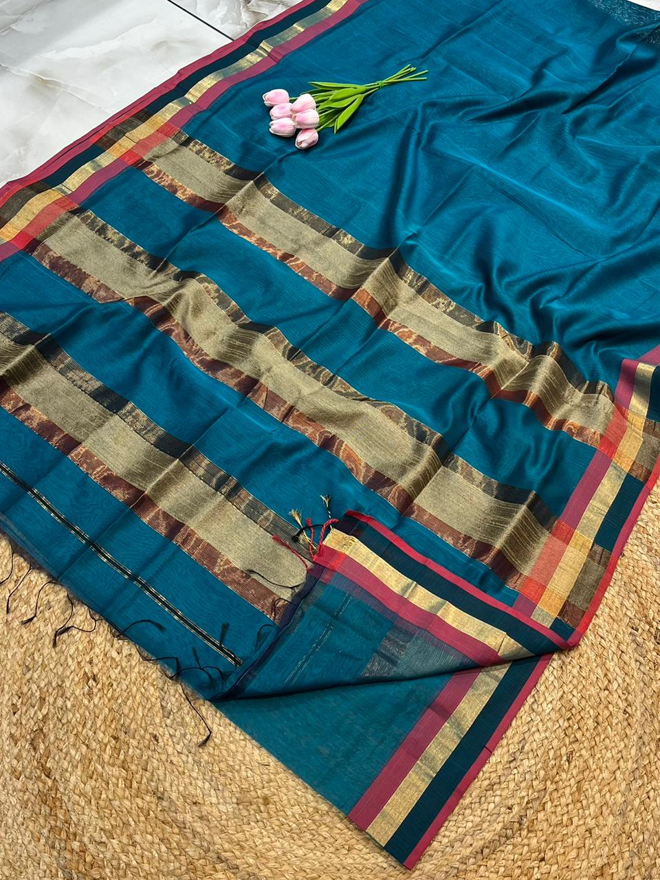 Maheshwari Saree in Handwoven Heritage Weave-188