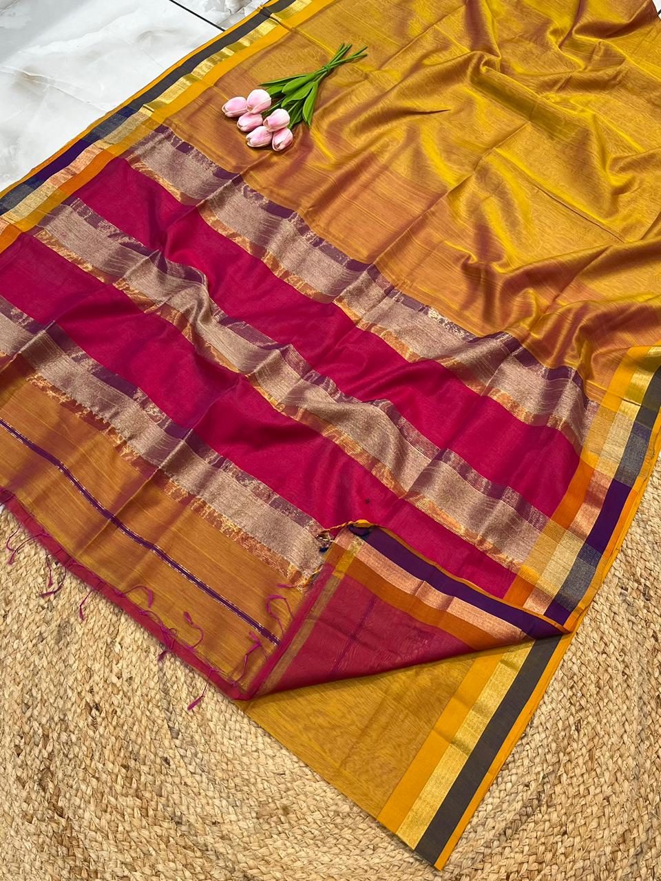 Maheshwari Saree in Handwoven Heritage Weave-202