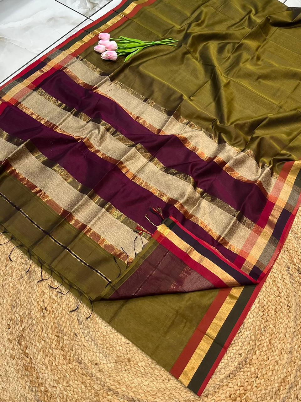 Maheshwari Saree in Handwoven Heritage Weave-175
