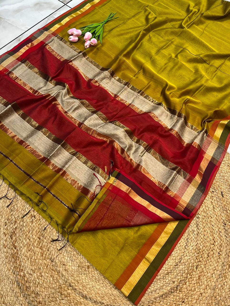 Maheshwari Saree in Handwoven Heritage Weave-208
