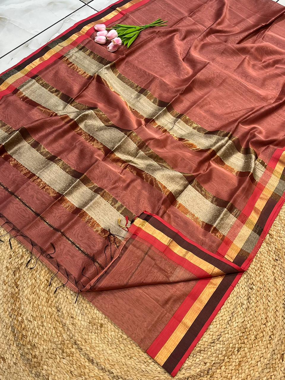 Maheshwari Saree in Handwoven Heritage Weave-215