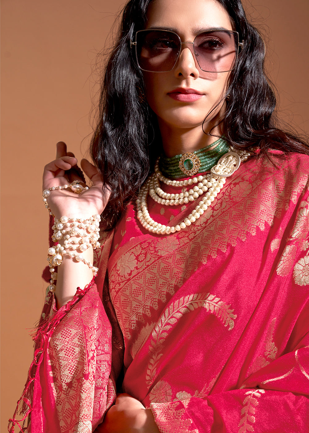 Georgette Handloom Weaving Silk Saree-002