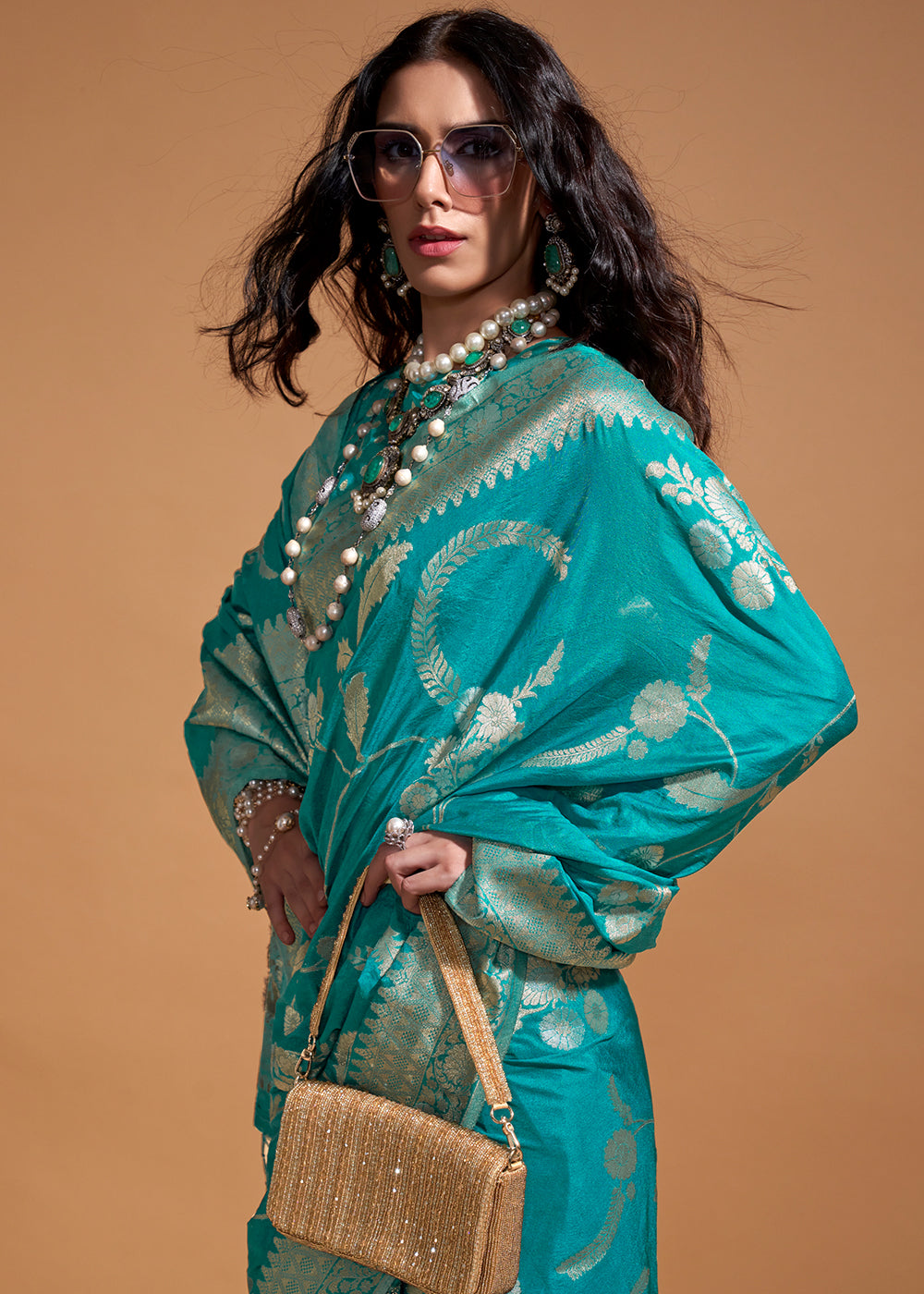 Georgette Handloom Weaving Silk Saree-004