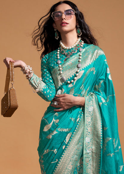 Georgette Handloom Weaving Silk Saree-004