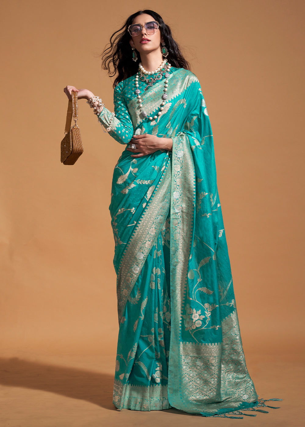 Georgette Handloom Weaving Silk Saree-004