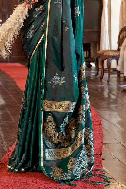 Elegant Satin Handloom Weaving Silk Saree-004